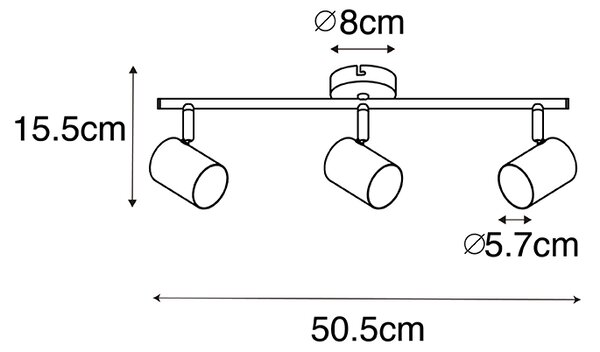 Plafoniera moderna ottone 3 luci orientabili - Jeana