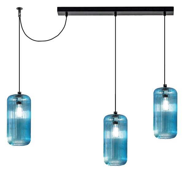Sospensione vetro colorato gea luce raika br3 e27 led lampada soffitto decentramento moderna - Gea Luce