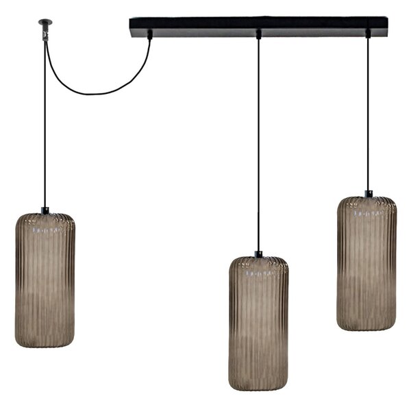 Sospensione vetro colorato gea luce raika br3 e27 led lampada soffitto decentramento moderna - Gea Luce