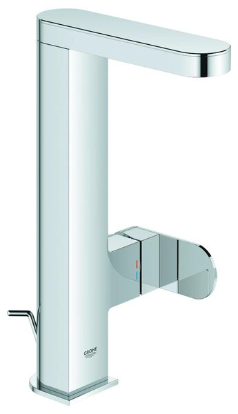 Miscelatore per lavabo Grohe Plus, dimensione L, con erogatore estraibile, gruppo di scarico con asta di trazione, cromo, 1 pezzo