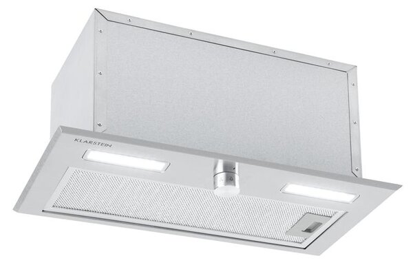 Klarstein Simplica cappa aspirante a incasso 52cm aria di scarico: 400 m3/h LED acciaio inox