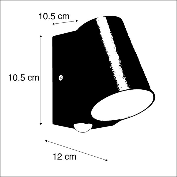 Lampada da esterno antracite con sensore di movimento incl. LED - Uma