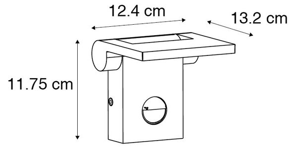 Applique esterno grigia LED IP54 sensore di movimento - ZANE