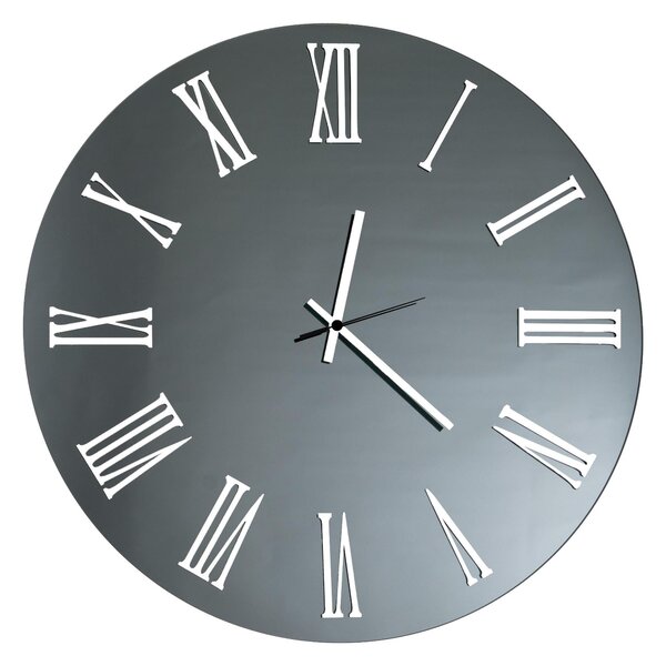 Orologio Da Muro 60 cm Struttura, � uno specchio Nero Fume' SIRIO SMALL Diametro 45 cm lancette in metallo numeri colore Bianco a rilievo , l'orologio specchio