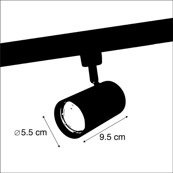 Faretto intelligente nero per binario monofase con Wifi GU10 - Iconic Jeana