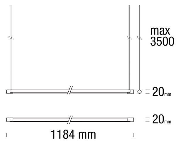 Sospensione pan international twenty 1100 vs v1 1620lm 4000k ip40 vetro - Pan International