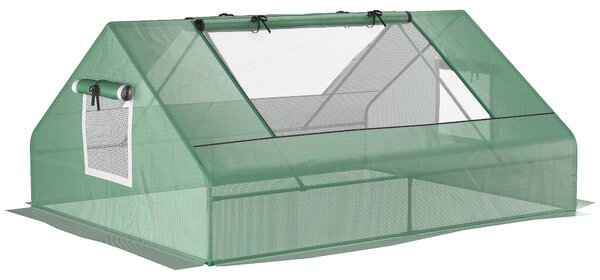Outsunny Serra da Giardino con Porte Avvolgibili e Finestre a rete in Acciaio, con Rivestimento in PE, 180x140x80cm, Verde | Aosom Italy