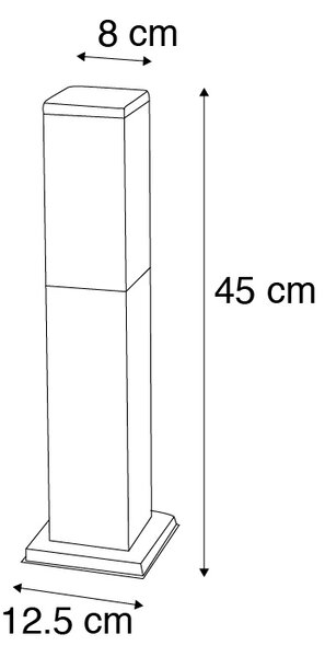 Lampada da esterno intelligente grigio scuro 45 cm incl. Wifi P45 - Malios