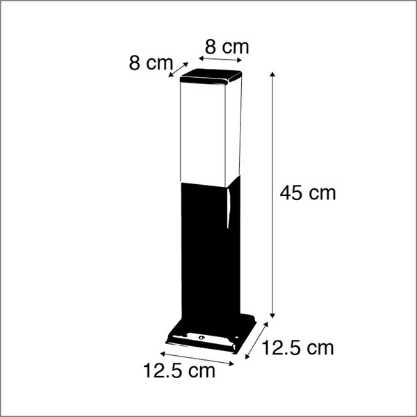 Lampada da esterno intelligente 45 cm in acciaio incl. WiFi P45 - Malios