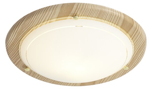 Plafoniera classica naturale con vetro bianco - Mesiac