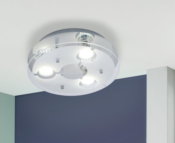 Plafoniera a 3 luci CROMO/SATIN-CLAR 'CABI'