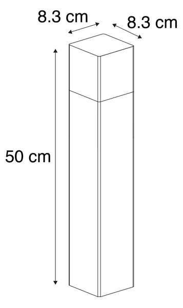 Lampada da esterno a terra nera 50 cm IP44 con vetro fumé - Denmark