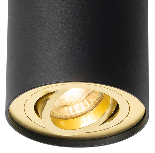 Faretto da soffitto nero con oro orientabile e inclinabile - Rondoo up