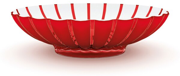 Guzzini Centrotavola/Fruttiera da portata Grace Plastica Rosso Trasparente Centrotavola di Design,Centrotavola Moderni