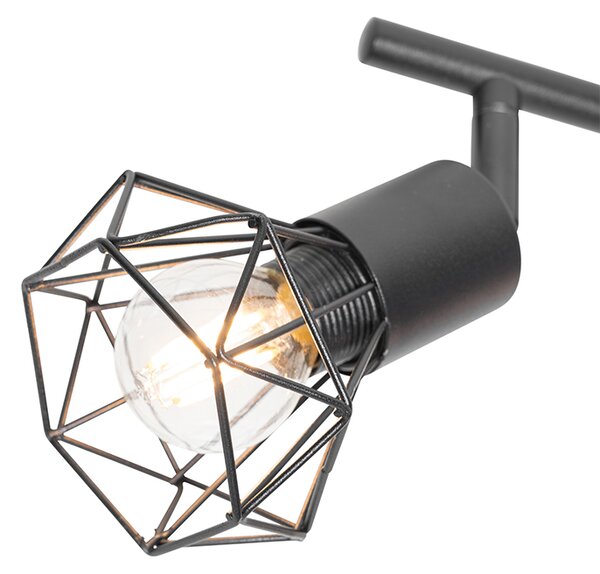 Faretto nero con legno girevole e inclinabile 3 luci - Mosh