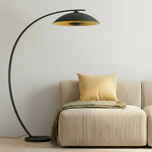 Lampada da terra Lindby, Emilienne, Nero, Soggiorno, Metallo, Moderno