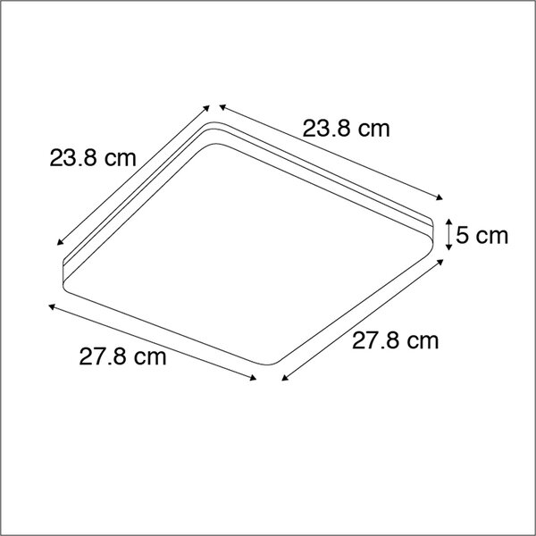 Lampada da parete moderna quadrata con LED incluso e foglio di adesivi numerici - Plater