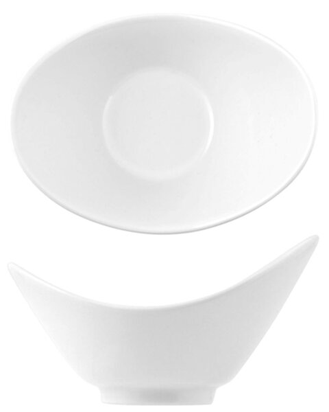 Set 3 ciotole ovali in porcellana bianca 15 cm