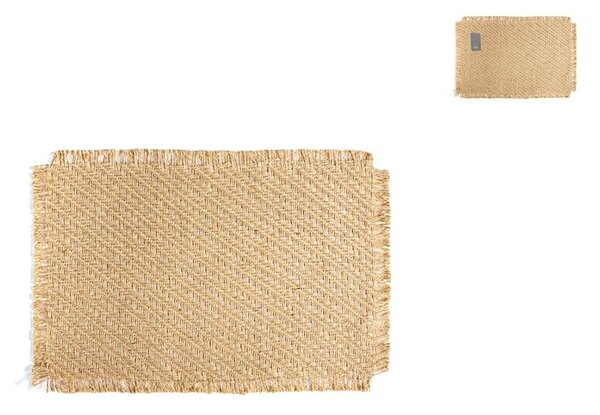 Set 6 tovagliette rettangolari in juta naturale forma cm 30x45