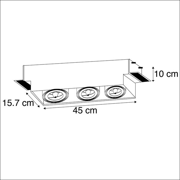Faretto incasso bianco AR111 Trimless 3 luci - Oneon