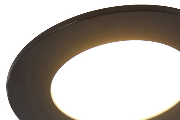 Set di 6 faretti a incasso neri con LED dimmerabile a 3 livelli IP65 - Blanca