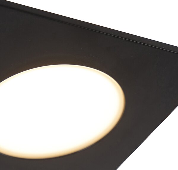 Set di 6 faretti da incasso moderni neri con LED dimmerabile a 3 livelli IP65 - Simply