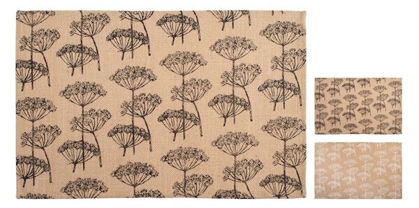 Set 12 tovagliette Soffioni in juta decori assortiti cm 30x45