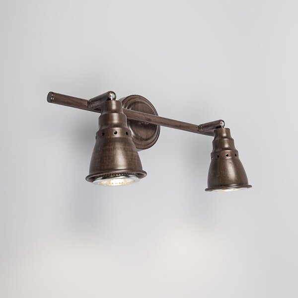 Faretto da soffitto e da parete marrone ruggine orientabile e inclinabile - Coney 2