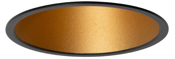 Set di 6 Faretti da Incasso Moderni Neri con Oro GU10 50mm IP44 - Dept