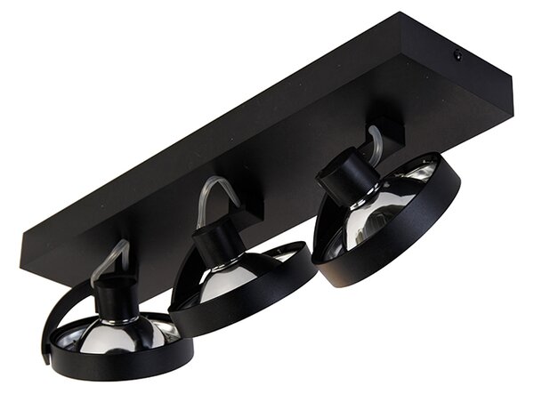Faretto di design nero orientabile 3 luci - Go