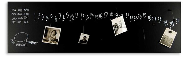 Design Object Lavagna magnetica con calendario con magneti inclusi per foto e appunti "KROK 2" Nero
