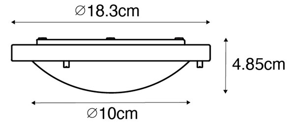 Plafoniera moderna bianca 18 cm IP44 - Yuma