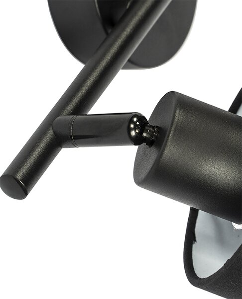 Faretto da soffitto nero con paralume nero 2 luci orientabile - Hetta