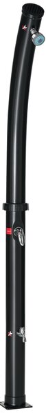 Outsunny Doccia Solare da Giardino Riscaldata 60° per Esterno, Doccia da Giardino 20L con Miscelatore, per Piscina e Campeggio, Nero|Aosom