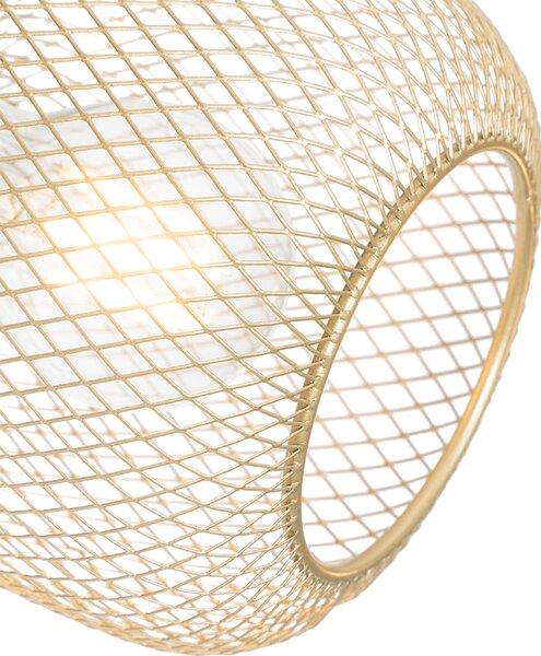 Spot industriale nero con 4 luci oro - Bliss Mesh