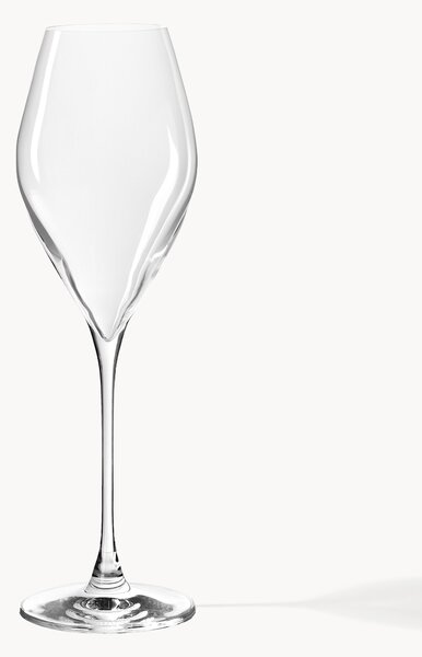 Set di 4 bicchieri da vino bianco in cristallo Silvio
