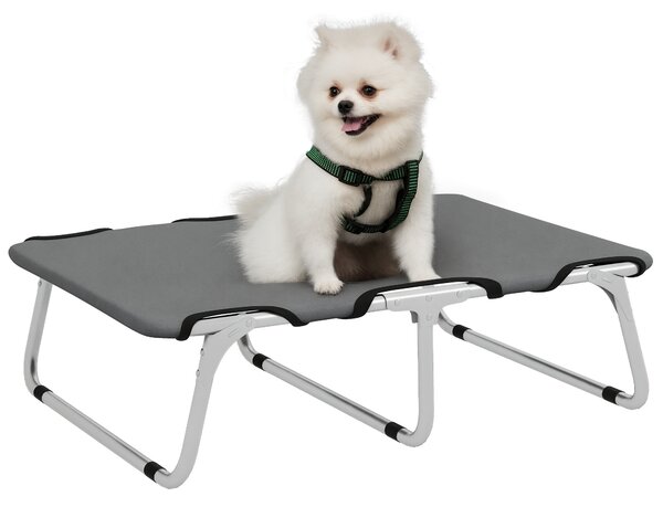 PawHut Brandina per Cani Piccoli Pieghevole per Interno ed Esterno, Metallo e Tessuto Oxford, 71x58x20 cm, Grigio