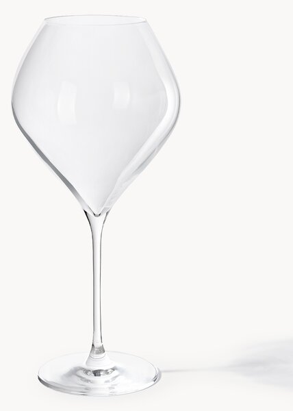 Set di 4 bicchieri da vino rosso in cristallo Silvio