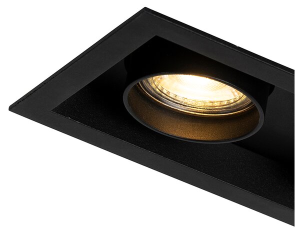 Faretto da incasso moderno nero orientabile 2 luci - Roof