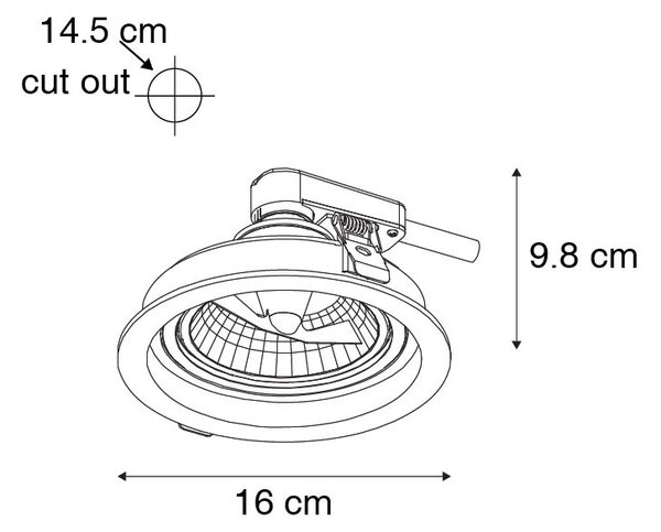 Faretto da incasso rotondo bianco orientabile - Chuck 111