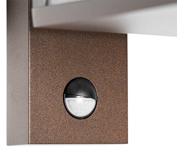 Applique da esterno Marrone ruggine con sensore di movimento IP44 - Charlois