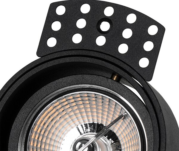 Set di 6 faretti da incasso moderni neri senza bordi - Impact 70