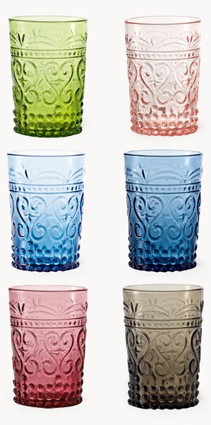 Set 6 bicchieri acqua fatti a mano Provenzale
