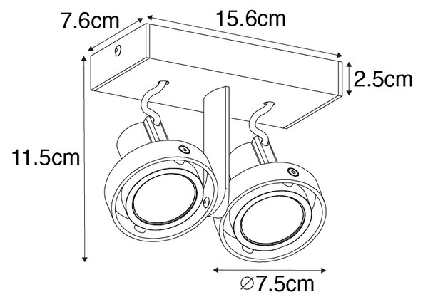 Faretto moderno bianco 2 luci - Master 50