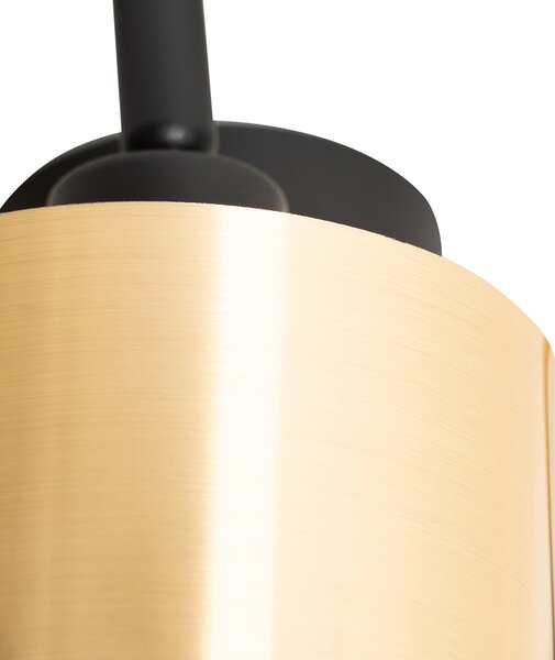 Plafoniera moderna nera e oro 3 luci - Lofty