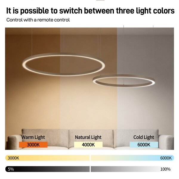 Brilagi - Lampadario a sospensione dimmerabile su cavo PORTOFINO LED/98W/230V beige + telecomando
