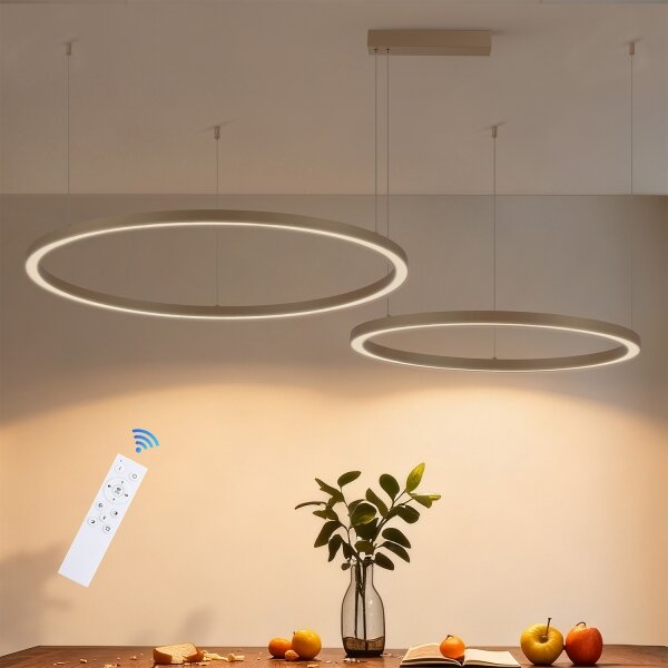 Brilagi - Lampadario a sospensione dimmerabile su cavo PORTOFINO LED/98W/230V beige + telecomando