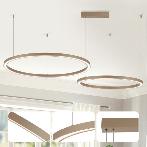 Brilagi - Lampadario a sospensione dimmerabile su cavo PORTOFINO LED/98W/230V beige + telecomando