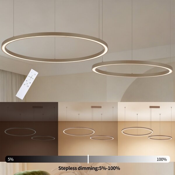 Brilagi - Lampadario a sospensione dimmerabile su cavo PORTOFINO LED/98W/230V beige + telecomando