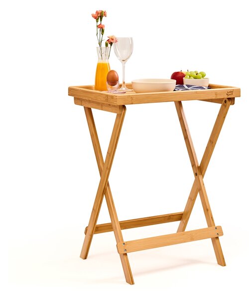 Blumfeldt Tavolino da colazione leggero 50 x 66 x 38 cm in bambù sostenibile